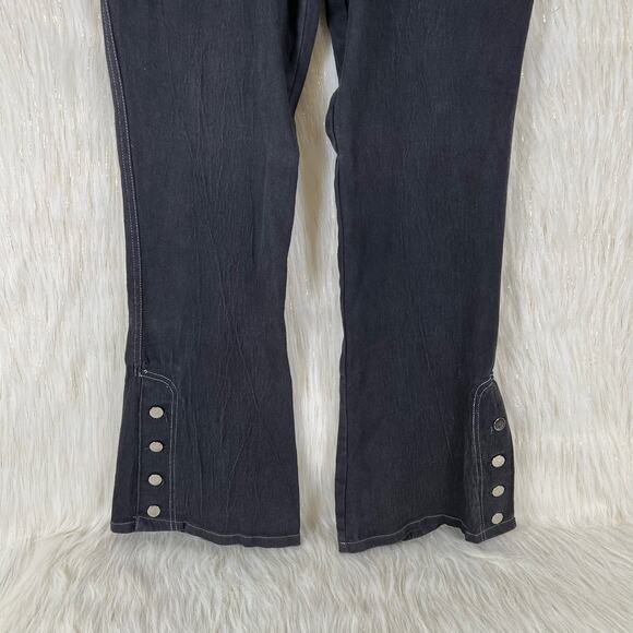 Trash & Vaudeville Black Flare Button Fly Ankle Buttons High Waist Womens Sz 33 - Picture 3 of 9